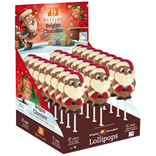 Belfine Sucettes Père Noël Chocolat Belge 25g