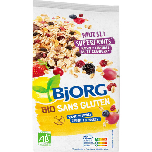 Bjorg Muesli Superfruits Sans Gluten Bio 375G