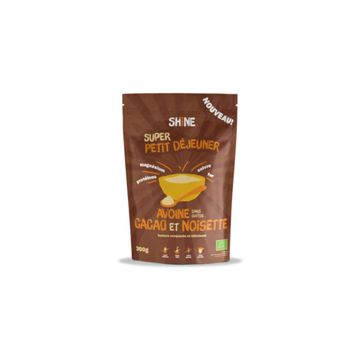 Shine Petit Déjeuner Avoine Sans Gluten Cacao & Noisette Bio 300G