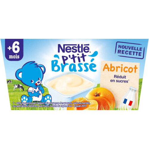 NESTLÉ Ptit Brassé Abricot 4 x 100g dès 6 mois