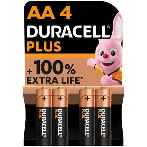 Duracell Plus Piles Alcalines Aa Lr6/Mn1500 Paquet De 4