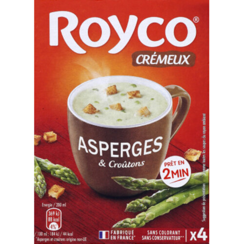 Royco Soupe à la crème d'asperges & croûtons 4x15,0g