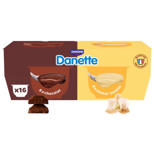 Danette Crème Dessert chocolat vanille 16x115g