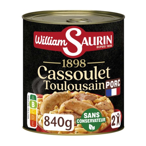 William Saurin Cassoulet Toulousain À La Graisse D'Oie, Mitonné Doucement 840g