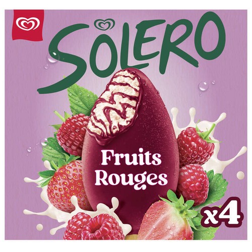 Solero Glace Bâtonnet Fruits Rouges 4x90ml