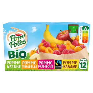 Pom'potes compotes multi fruits bio 12x90g