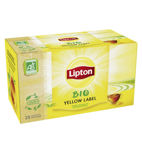 Lipton Thé Noir Bio Yellow Label 25 Sachets