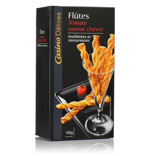 Casino Delices Flûtes - Biscuits apéritifs - Tomate chèvre - 100g