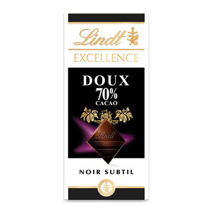 Lindt Excellence Tablette Chocolat Noir Subtil 70 % De Cacao 100g