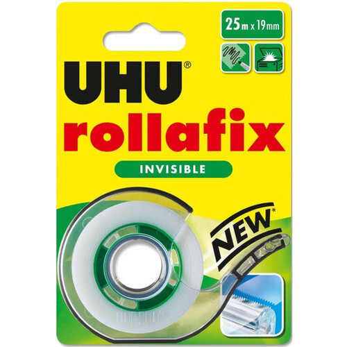 Uhu Dévidoir + Adhésif Rollafix Invisible 25 Mètres