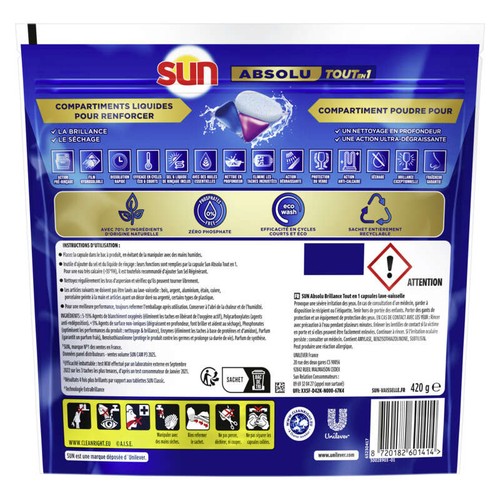 Sun Capsule lave vaisselle brillance x28