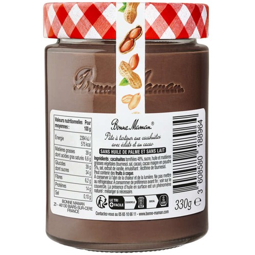 Bonne Maman Pâte à Tartiner Cacahuète et Cacao Bonne Maman 330g