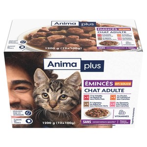 Casino Anima Plus Emincés en Sauce Chat Adulte x12 Pochons - 1200g