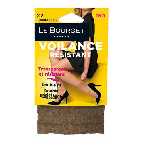 Le Bourget Socquette Voilance Resistant Beige x2 15D