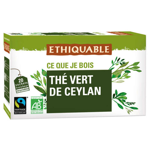 Ethiquable Thé Vert De Ceylan Bio 36G