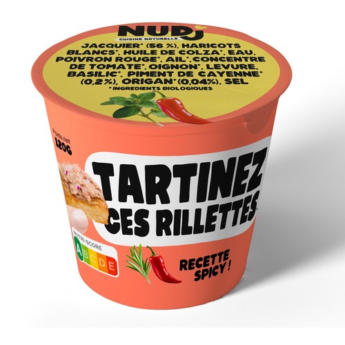 Nudj Rillette végétale piment 120g