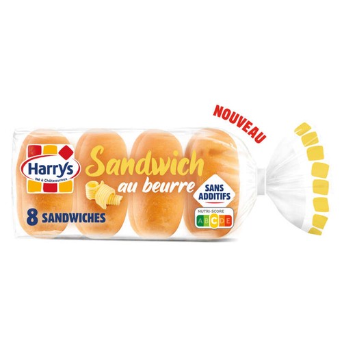 Harrys Pain sandwich au Beurre sans additifs x8 360g
