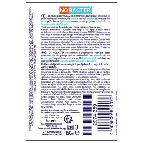 [Para] Nobacter Mousse à Raser Haute Tolérance 2 x 150ml