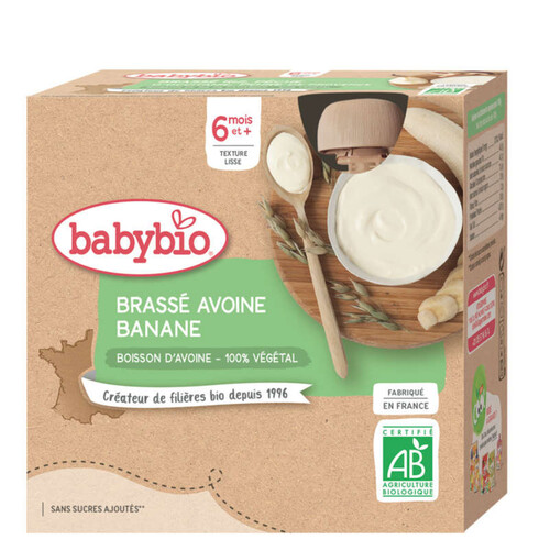 Babybio Gourde Brassé Avoine Banane 4X85G