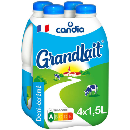 Grandlait Lait Demi-Écrémé, Stérilisé Uht, Maxi Format 4 x 1,5l