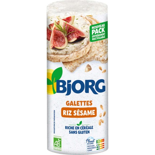 Bjorg Galettes De Riz Complet & Sésame Bio 130g