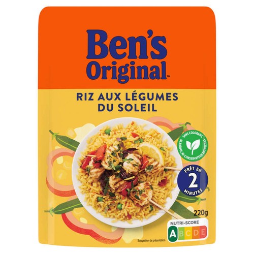 Ben's Original Riz Micro-Ondable aux Légumes du Soleil 2mn 220g