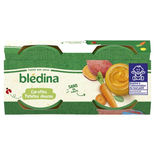 Blédina Pot Carottes Patates douces dès 6 mois 2x200g