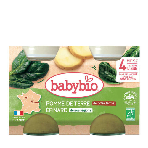 Babybio Pot Pomme De Terre Epinards 2X130G