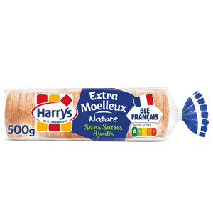 Harrys pain de mie extra moelleux nature sans sucres ajoutes sans additifs 500g