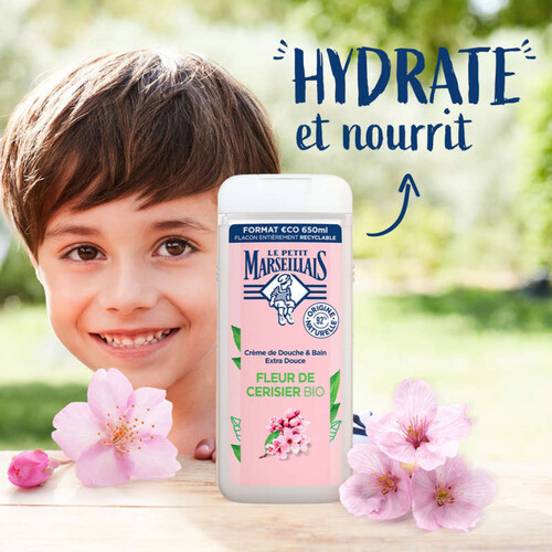 Le petit Marseillais Gel douche & bain fleur de cerisier Bio 650ml