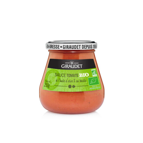 Giraudet Pot de sauce tomate a l'huile d'olive et basilic Bio 250g
