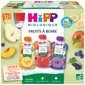 Hipp Biologique Purée de Fruits 3 Variétés, Dès 12 Mois