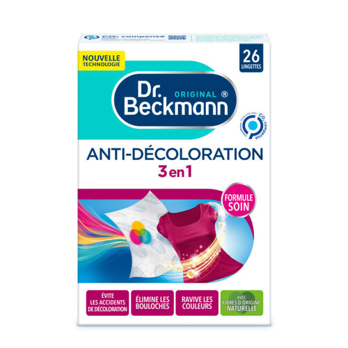 Dr.beckmann lingettes anti-décoloration 3en1 x26