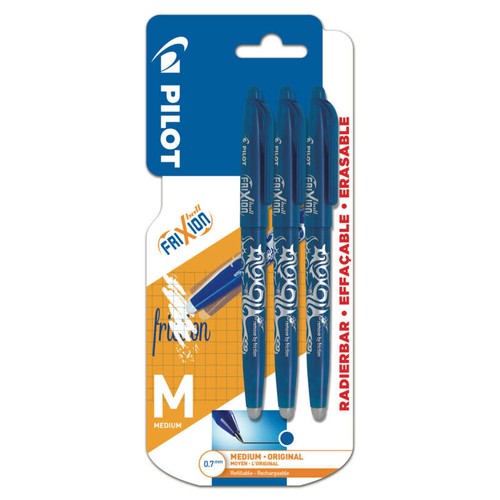 Pilot 3 Stylos Effaçables Frixion Ball Bleu