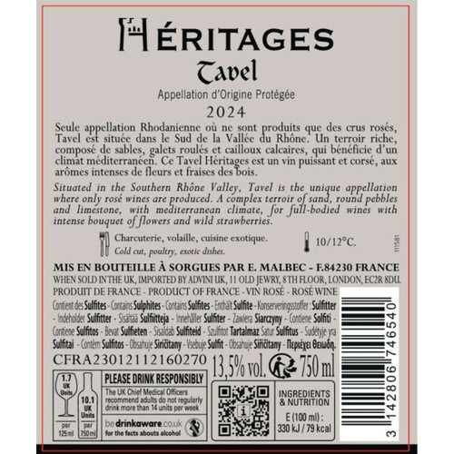 La Bargelière Tavel Aop, Rosé 75cl