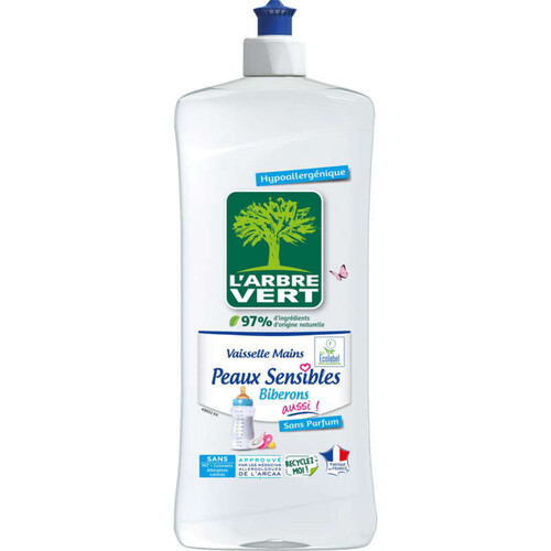 L'Arbre Vert liquide vaisselle peaux sensibles biberons aussi 750ml