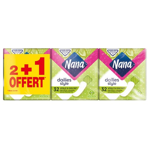 Nana Voile Si Discret! Protège-Slips Extra Souple X32 2+1 Gratuit
