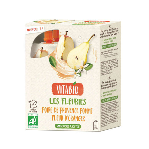 [Par Naturalia] Vitabio Les Fleuries Poire de Provence Pomme Fleur d'Oranger 4x120g