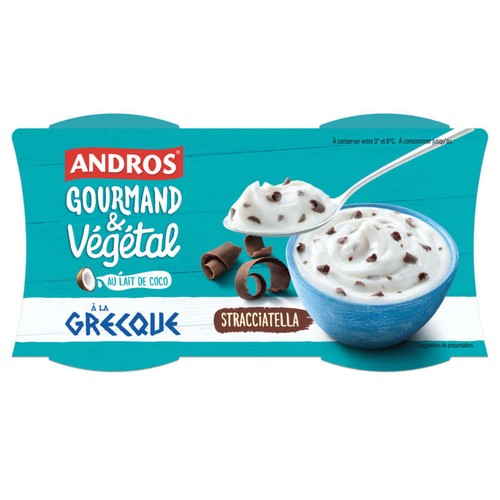 Andros Gourmand & Végétal Yaourt Grecque Stracciatella 4x115g
