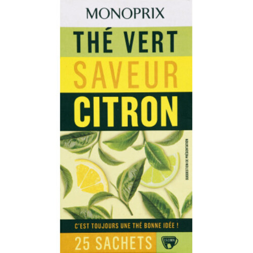 Monoprix Thé Vert Saveur Citron 50G