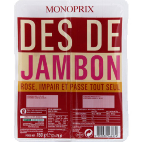 Monoprix Dés De Jambon 2X75G