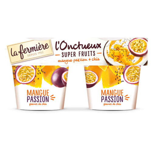 La Fermière Yaourt à la Mangue Passion et Chia Lot 2x150g