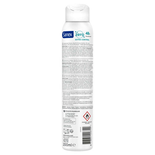 Sanex Déodorant Spray sans sels d'aluminium Zéro 0% 200ml