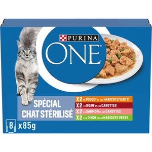 Purina One Pâtée Pour Chat Stérilisé Multipack 8x85g