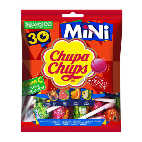 Chupa Chups mini sucette sachet de 30 goûts assortis 180g