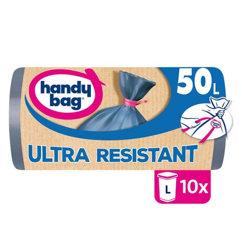 Handy Bag Sacs Poubelle Liens Pratiques Ultra Résistant 10x50L