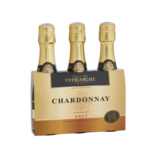 Patriarche Chardonnay Brut, 12%Vol. 3 x 20cl