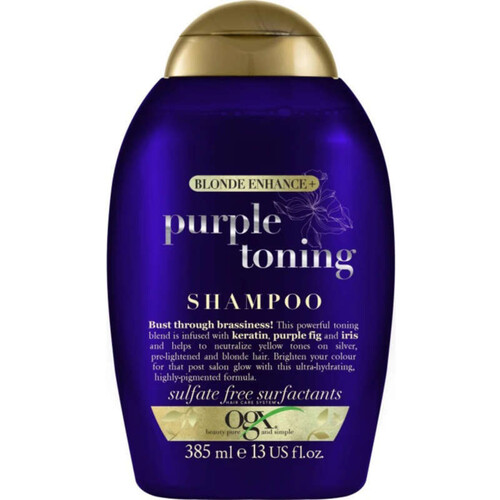 OGX Blonde Enhance+ Purple Toning Shampoing Déjaunissant 385ml