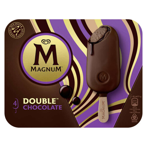 Magnum Glaces Bâtonnets Double Chocolate x4 284g