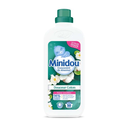 Minidou Assouplissant concentré douceur coton bouteille x50 lavages 1L